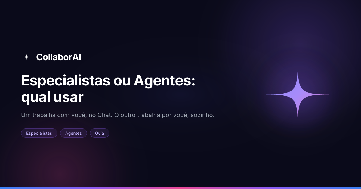 Comparação entre Especialistas e Agentes de IA no CollaborAI