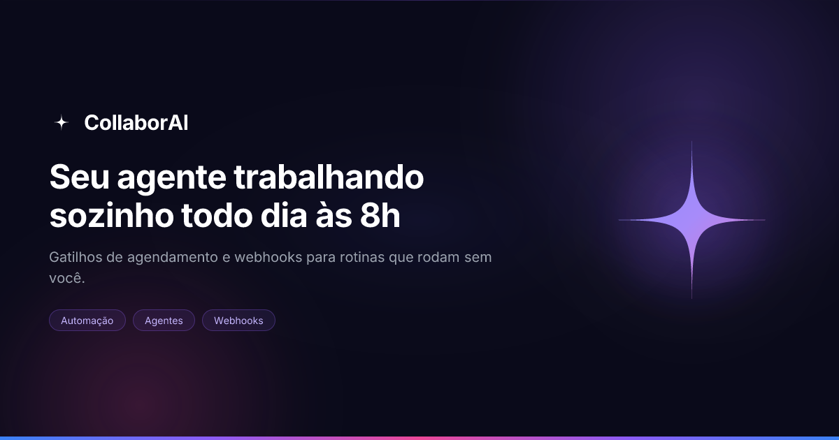 Agente de IA executando rotinas agendadas e disparadas por webhook