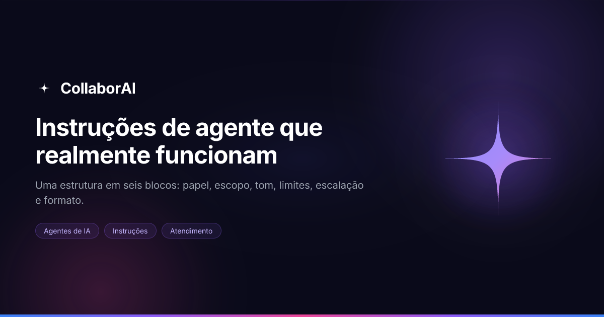 Estrutura das instruções que definem o comportamento de um agente de IA